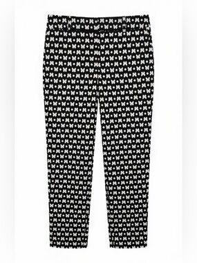 Talbots Hampshire Ankle Pants Straight Metallic Butterfly Pant Fun  Women 12